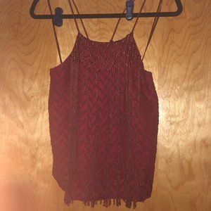 ASTR The Label- Burgandy Thin Strap Tank Size S